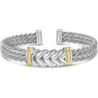Phillip Gavriel Sterling Silver & 18K Gold Men’s Large Braided Cuff Bracelet - Polished Finish, 27.5g
