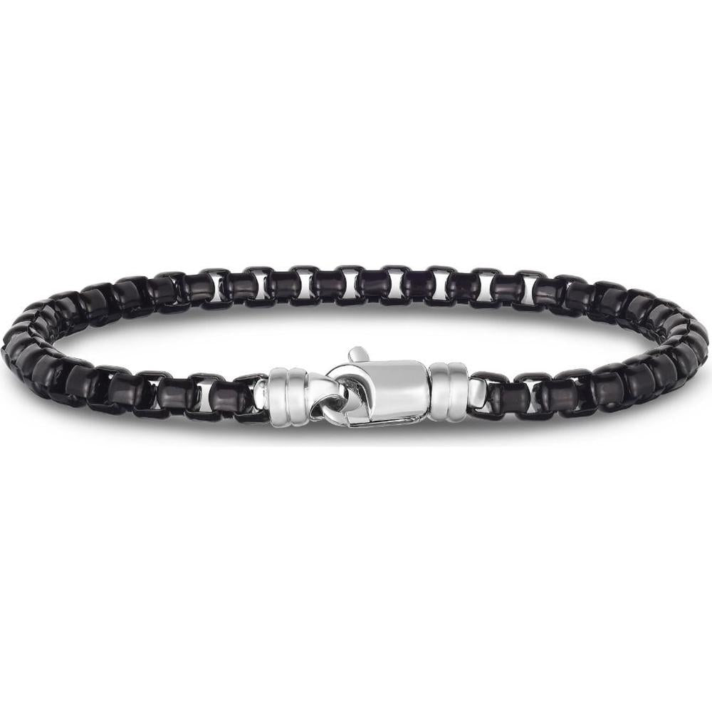 Phillip Gavriel Sterling Silver Men's Black E-Coated 8.5" Box Link Bracelet with Polished Finish - 24g