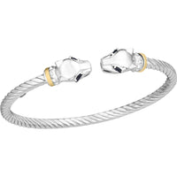 Phillip Gavriel Two-Tone Silver & 18K Sapphire Panther Bangle Bracelet