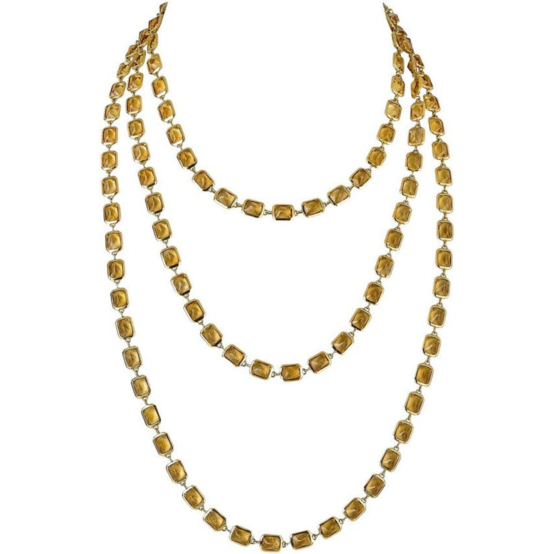 Piranesi - Pietra Emerald Cut Chain Necklace in Citrine - 18K Yellow Gold