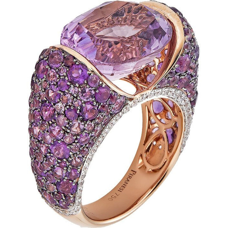 Piranesi - Pietra Mosaique Ring in Amethyst - 18K Rose Gold