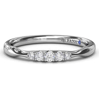 Pinched Diamond Band with Shared-Prong Round Diamonds by Fana - 0.09 Carat Total Diamond Weight