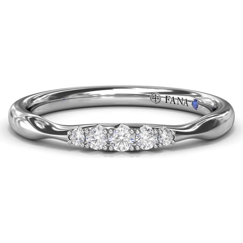 Pinched Diamond Band with Shared-Prong Round Diamonds by Fana - 0.09 Carat Total Diamond Weight