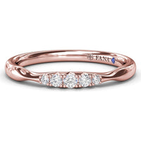 Pinched Diamond Band with Shared-Prong Round Diamonds by Fana - 0.09 Carat Total Diamond Weight