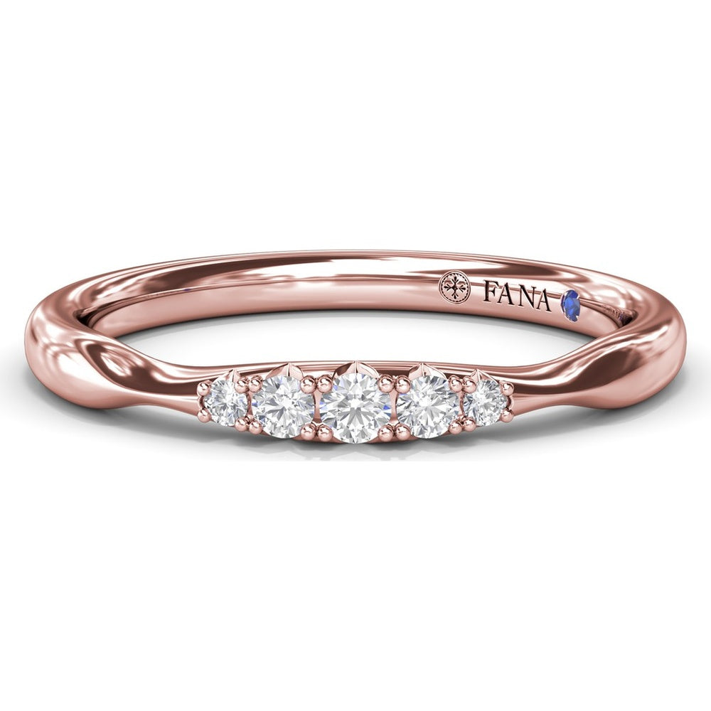 Pinched Diamond Band with Shared-Prong Round Diamonds by Fana - 0.09 Carat Total Diamond Weight
