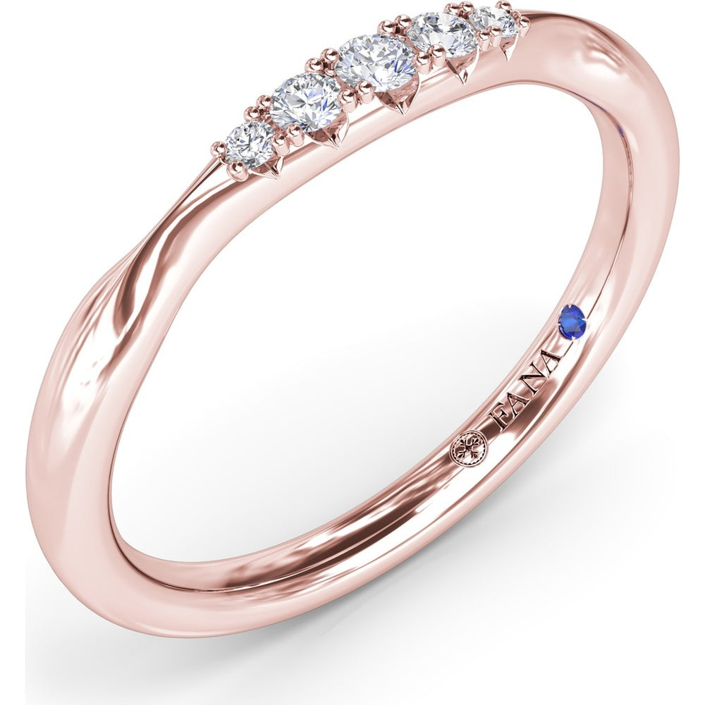 Pinched Diamond Band with Shared-Prong Round Diamonds by Fana - 0.09 Carat Total Diamond Weight