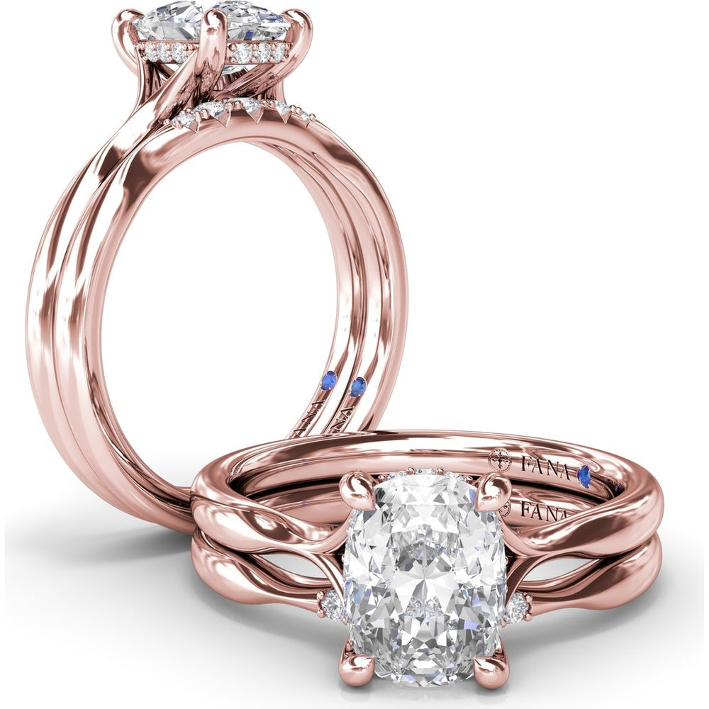 Pinched Diamond Band with Shared-Prong Round Diamonds by Fana - 0.09 Carat Total Diamond Weight