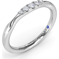 Pinched Diamond Band with Shared-Prong Round Diamonds by Fana - 0.09 Carat Total Diamond Weight