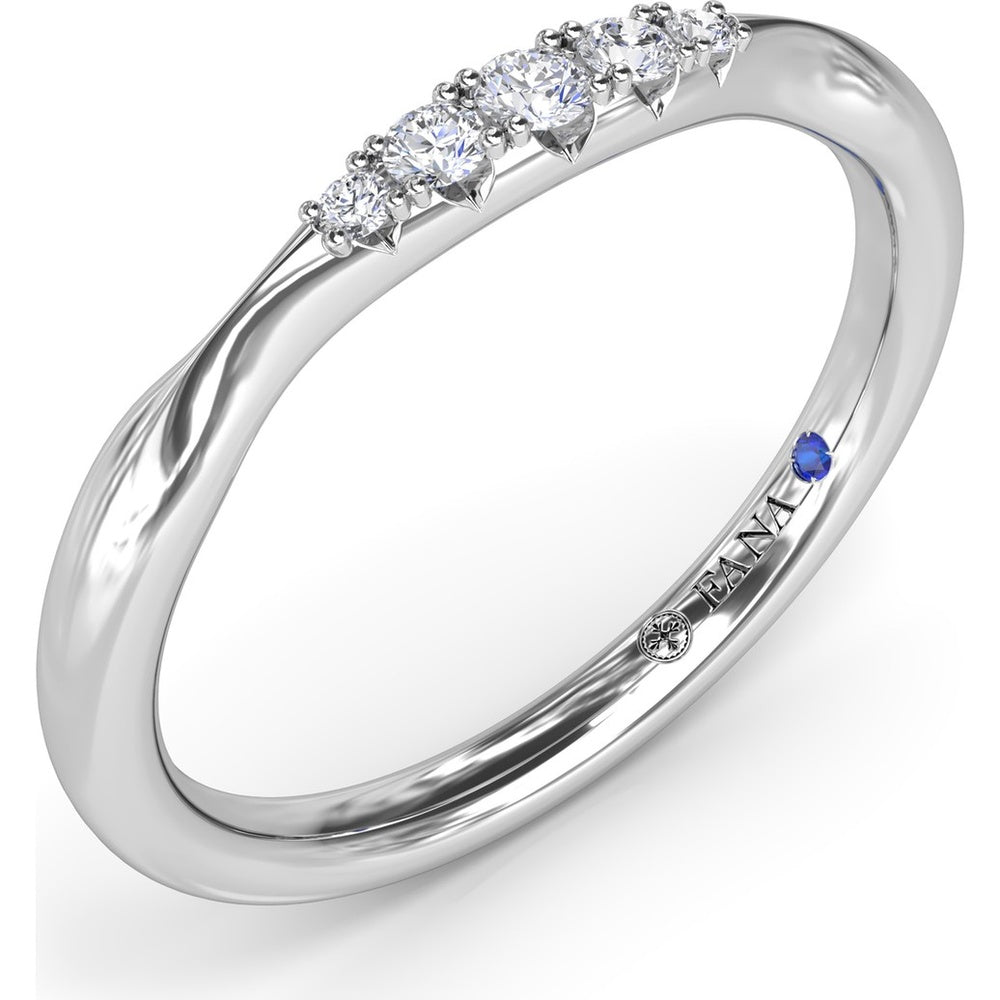 Pinched Diamond Band with Shared-Prong Round Diamonds by Fana - 0.09 Carat Total Diamond Weight