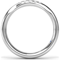 Pinched Diamond Band with Shared-Prong Round Diamonds by Fana - 0.09 Carat Total Diamond Weight