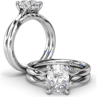 Pinched Diamond Band with Shared-Prong Round Diamonds by Fana - 0.09 Carat Total Diamond Weight