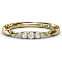 Pinched Diamond Band with Shared-Prong Round Diamonds by Fana - 0.09 Carat Total Diamond Weight