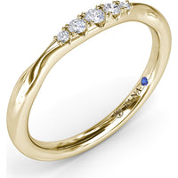 Pinched Diamond Band with Shared-Prong Round Diamonds by Fana - 0.09 Carat Total Diamond Weight