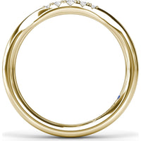 Pinched Diamond Band with Shared-Prong Round Diamonds by Fana - 0.09 Carat Total Diamond Weight
