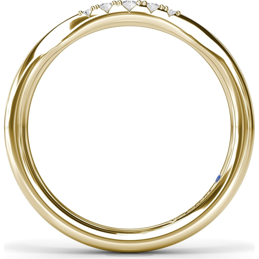 Pinched Diamond Band with Shared-Prong Round Diamonds by Fana - 0.09 Carat Total Diamond Weight