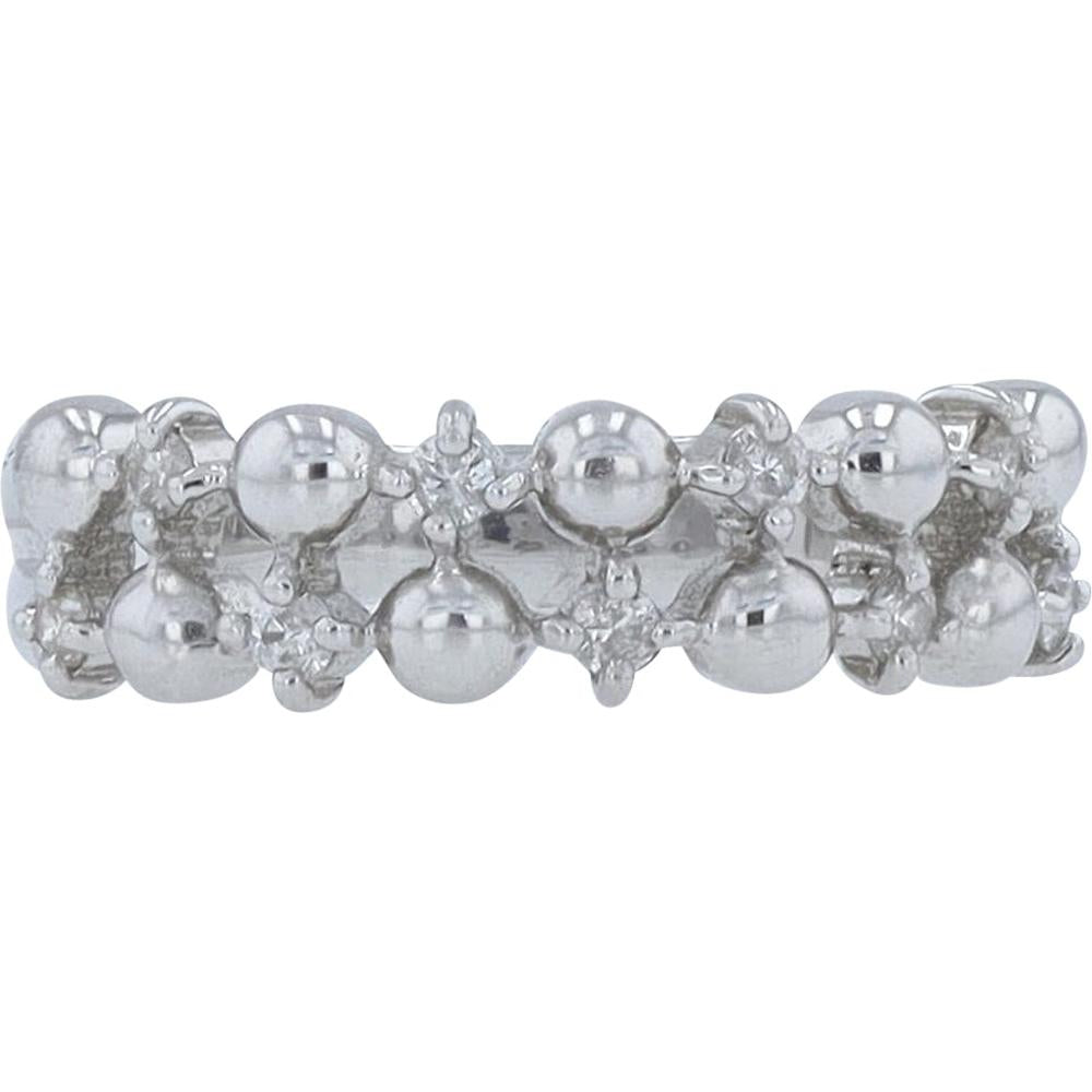 Platinum 0.20 Carat Two Row Diamond Band - 0.20 Carat Total Diamond Weight