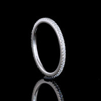 Platinum 0.29 Carats Total Weight Eternity Band with Pavé Micro Set Round Brilliant Lab Diamonds (E-F Color, VS2 Clarity) - Covaloro Fine Jewelry