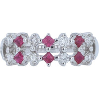 Platinum 0.30 Carat Ruby & Diamond Ring - 0.40 Carat Total Diamond Weight