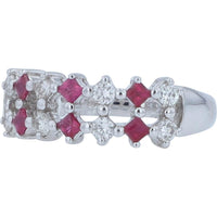 Platinum 0.30 Carat Ruby & Diamond Ring - 0.40 Carat Total Diamond Weight