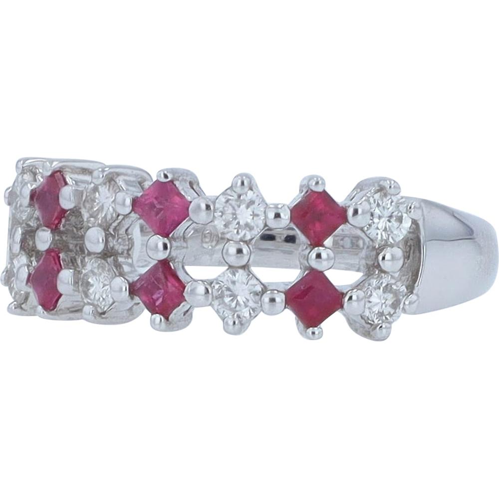 Platinum 0.30 Carat Ruby & Diamond Ring - 0.40 Carat Total Diamond Weight