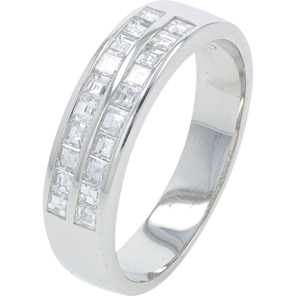 Platinum 0.50 Carat Diamond Band with Princess - Cut Diamonds - 0.50 Carat Total Diamond Weight