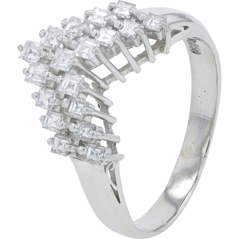 Platinum 0.50 Carat Diamond Chevron Band - 0.50 Carat Total Diamond Weight