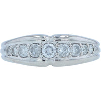 Platinum 0.50 Carat Total Diamond Weight Band Ring with Round Brilliant Diamonds - Prong Set