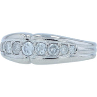 Platinum 0.50 Carat Total Diamond Weight Band Ring with Round Brilliant Diamonds - Prong Set