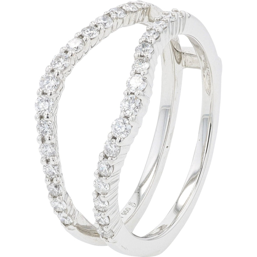 Platinum 0.50 Carat Total Weight Diamond Ring Guard with Prong-Set Round Diamonds