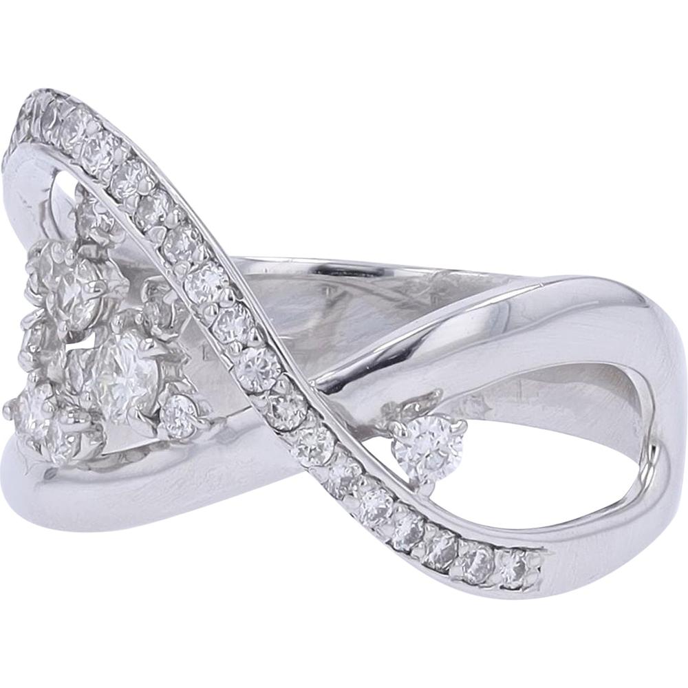 Platinum 0.53 Carat Diamond Asymmetrical Ring - 0.53 Carat Total Diamond Weight