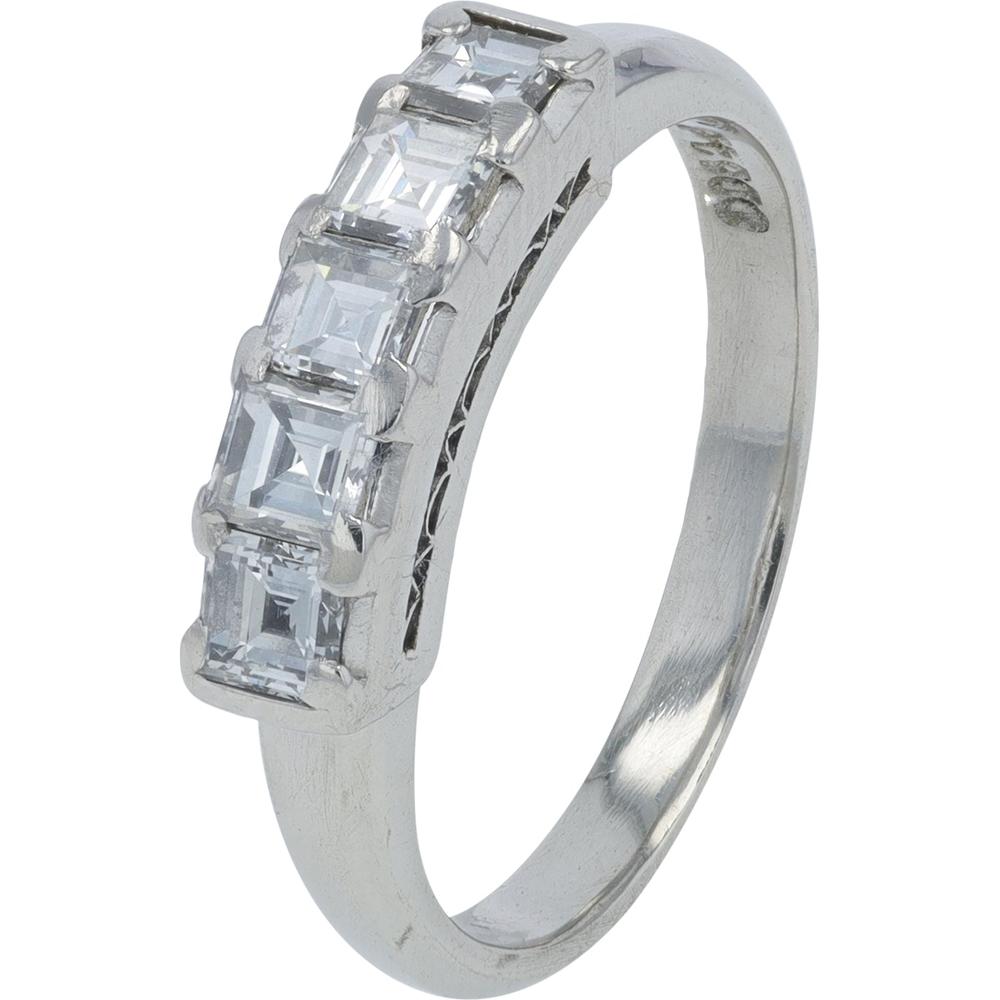 Platinum 0.55 Carat Princess - Cut Diamond Band - 0.55 Carat Total Diamond Weight