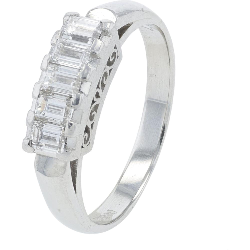 Platinum 0.57 Carat Baguette Diamond Ring - Platinum 900