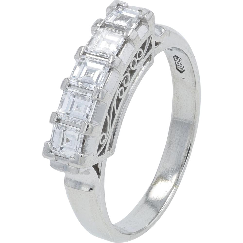 Platinum 0.57 Carat Diamond Band with Square Cut Diamonds - 0.57 Carat Total Diamond Weight