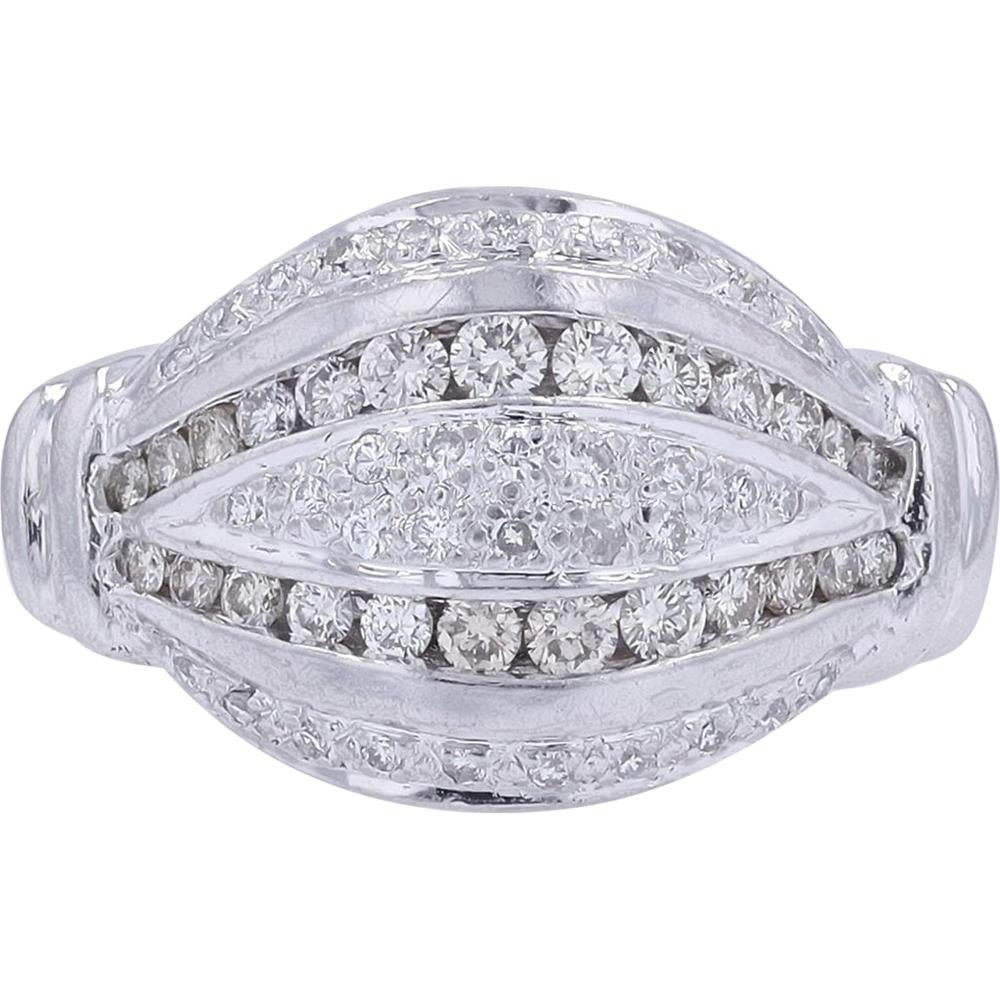 Platinum 0.60 Carat Diamond Estate Ring with Pavé - Set Round Diamonds