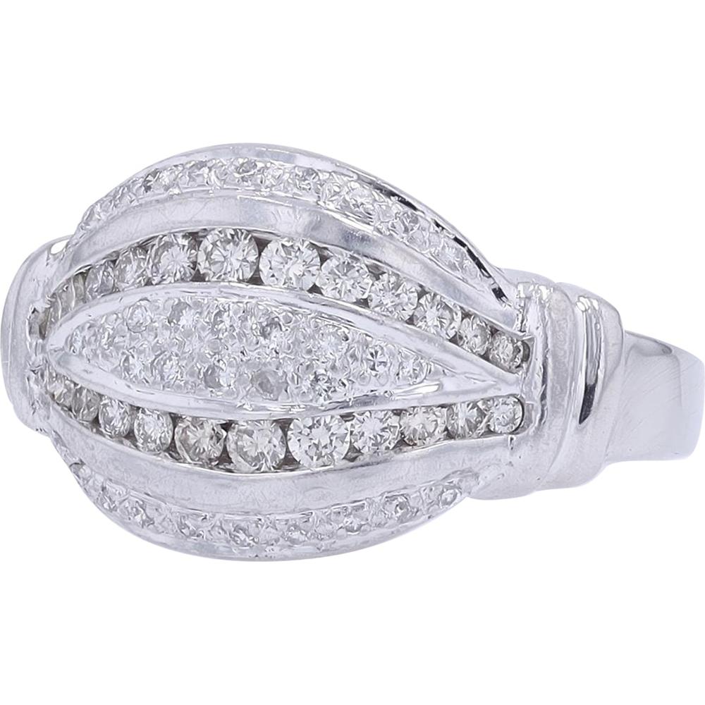 Platinum 0.60 Carat Diamond Estate Ring with Pavé - Set Round Diamonds