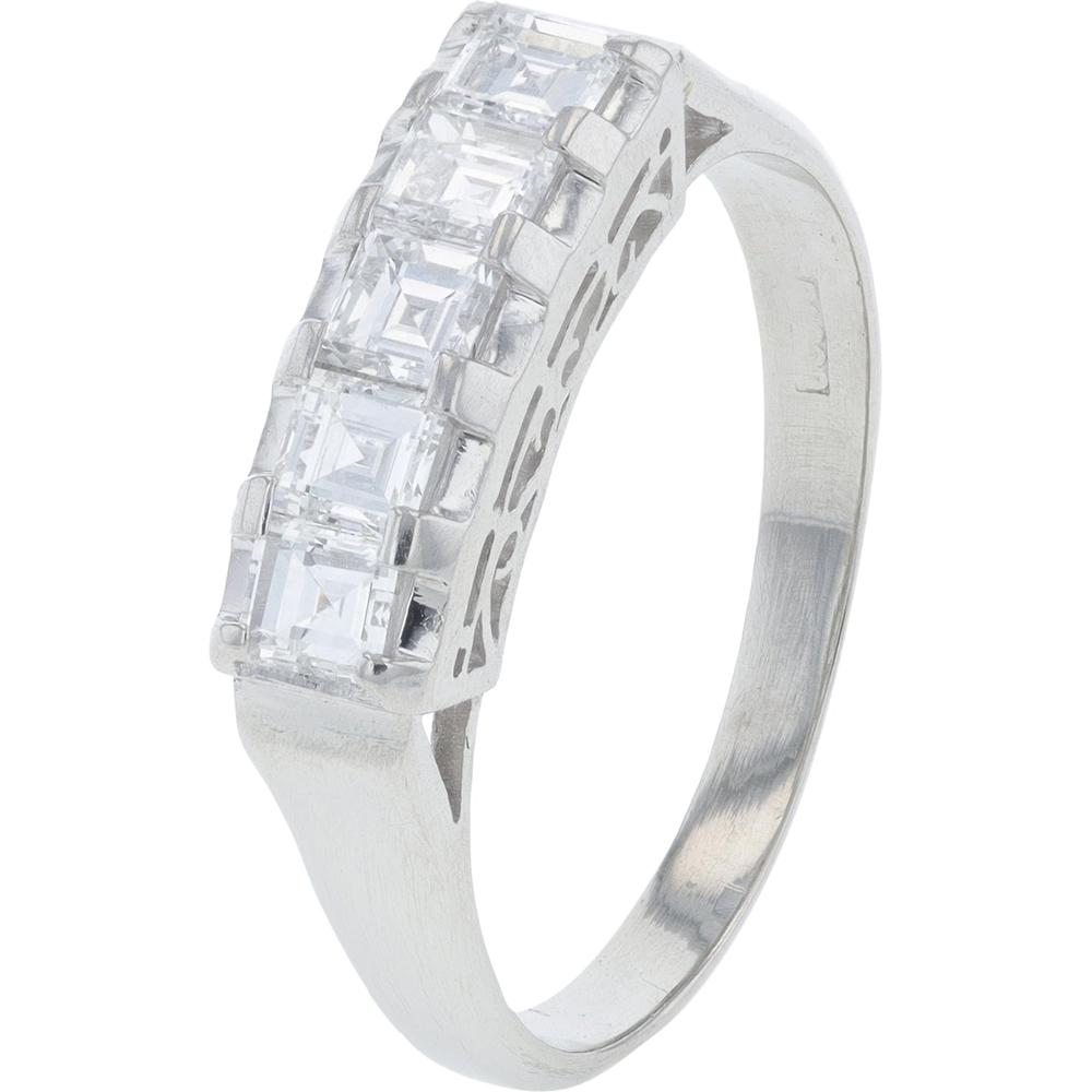 Platinum 0.66 Carats Diamond Channel-Set Band Ring - Size 5