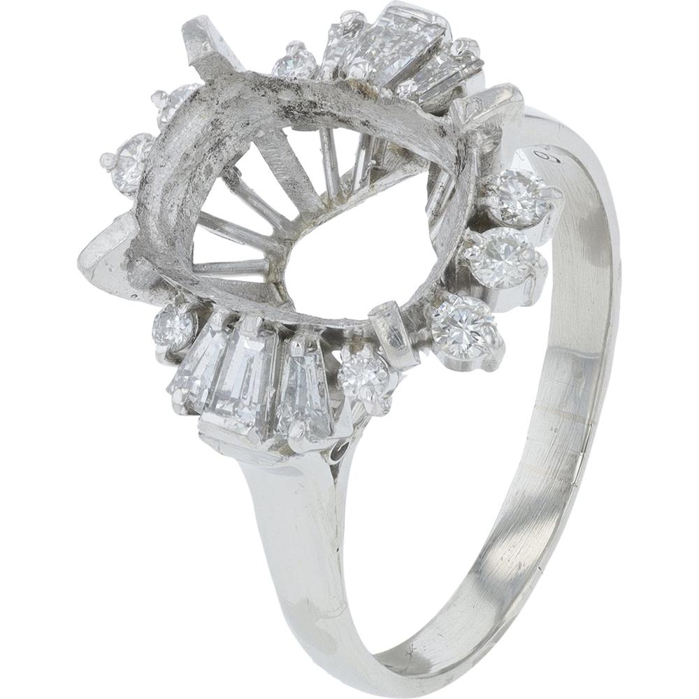 Platinum 0.66 Carats Diamond Semi-Mount Ring - Elegant Bridal Setting