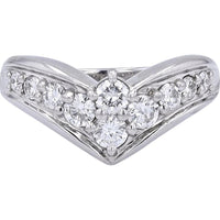 Platinum 0.70 Carat Diamond Chevron Band Ring - 0.70 Carat Total Diamond Weight