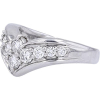 Platinum 0.70 Carat Diamond Chevron Band Ring - 0.70 Carat Total Diamond Weight