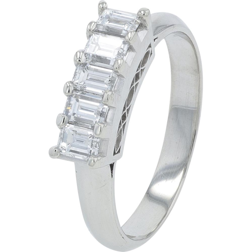 Platinum 0.73 Carat Diamond Band - Prong Set Diamond Ring