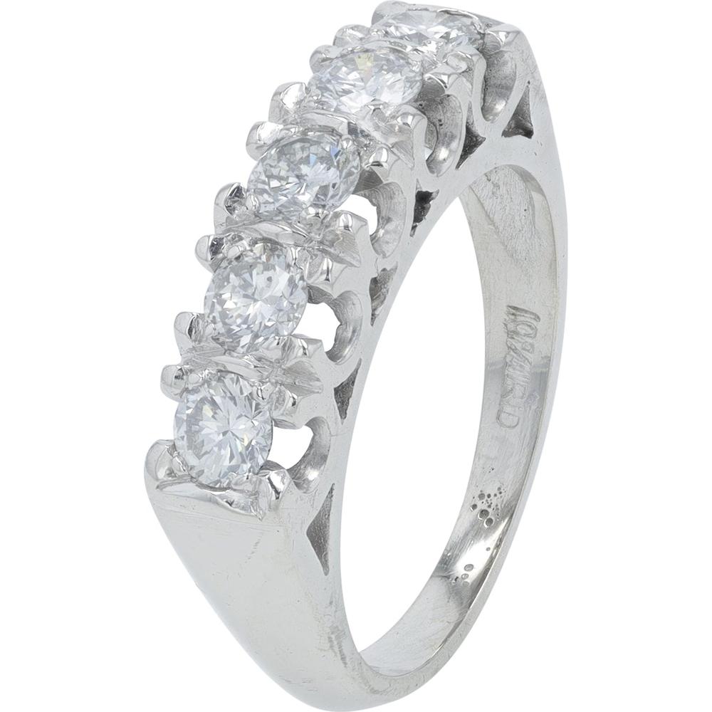 Platinum 0.75 Carat Diamond Band with Five Round Prong - Set Diamonds