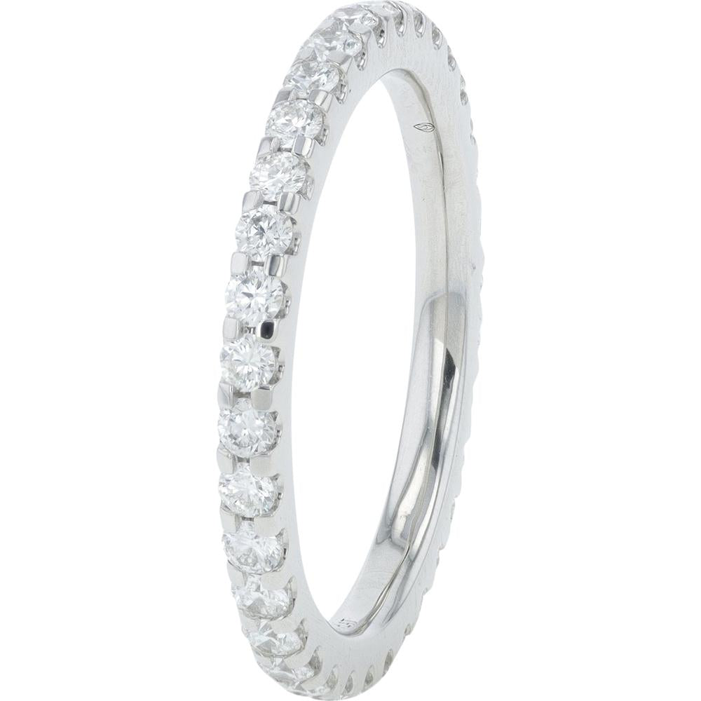 Platinum 0.75 Carat Diamond Eternity Band with Prong Set Round Diamonds - 0.75 Carat Total Diamond Weight