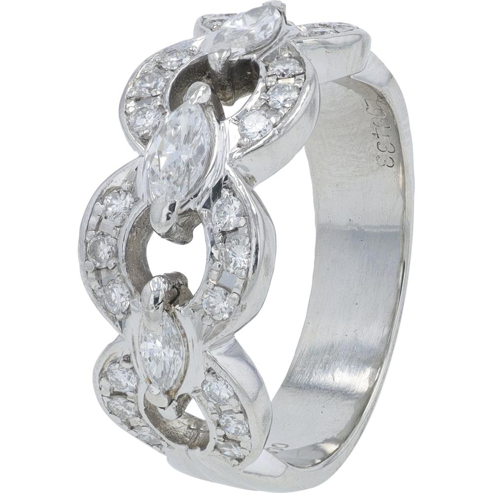 Platinum 0.78 Carat Diamond Infinity Band with Marquise and Round Diamonds - 0.78 Carat Total Diamond Weight