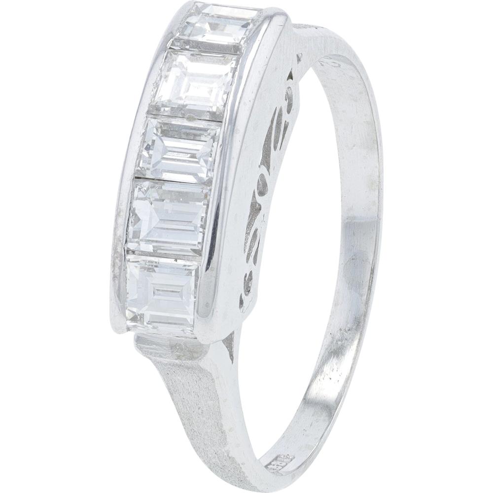 Platinum 0.82 Carats Diamond Band with Baguette Diamonds - 0.82 Carat Total Diamond Weight