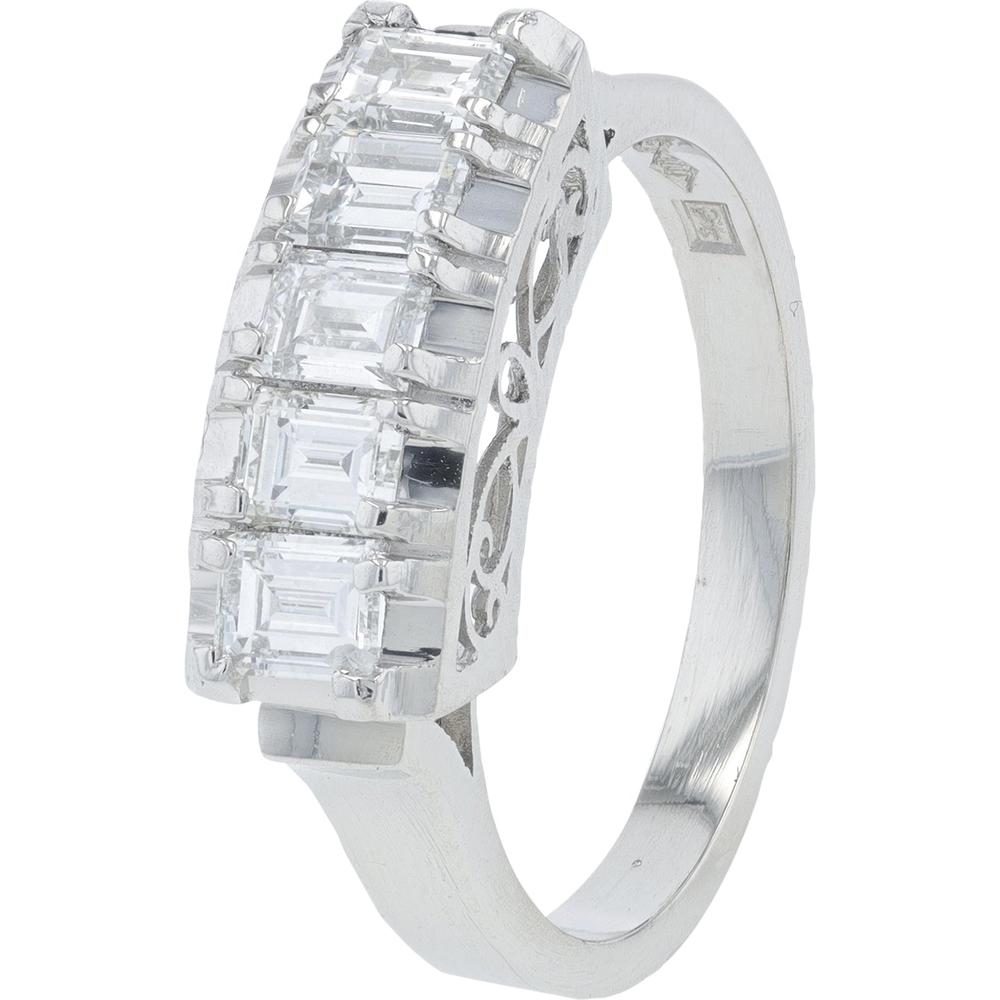 Platinum 0.92 Carat Diamond Band Ring - Elegant Sparkling Prong Set