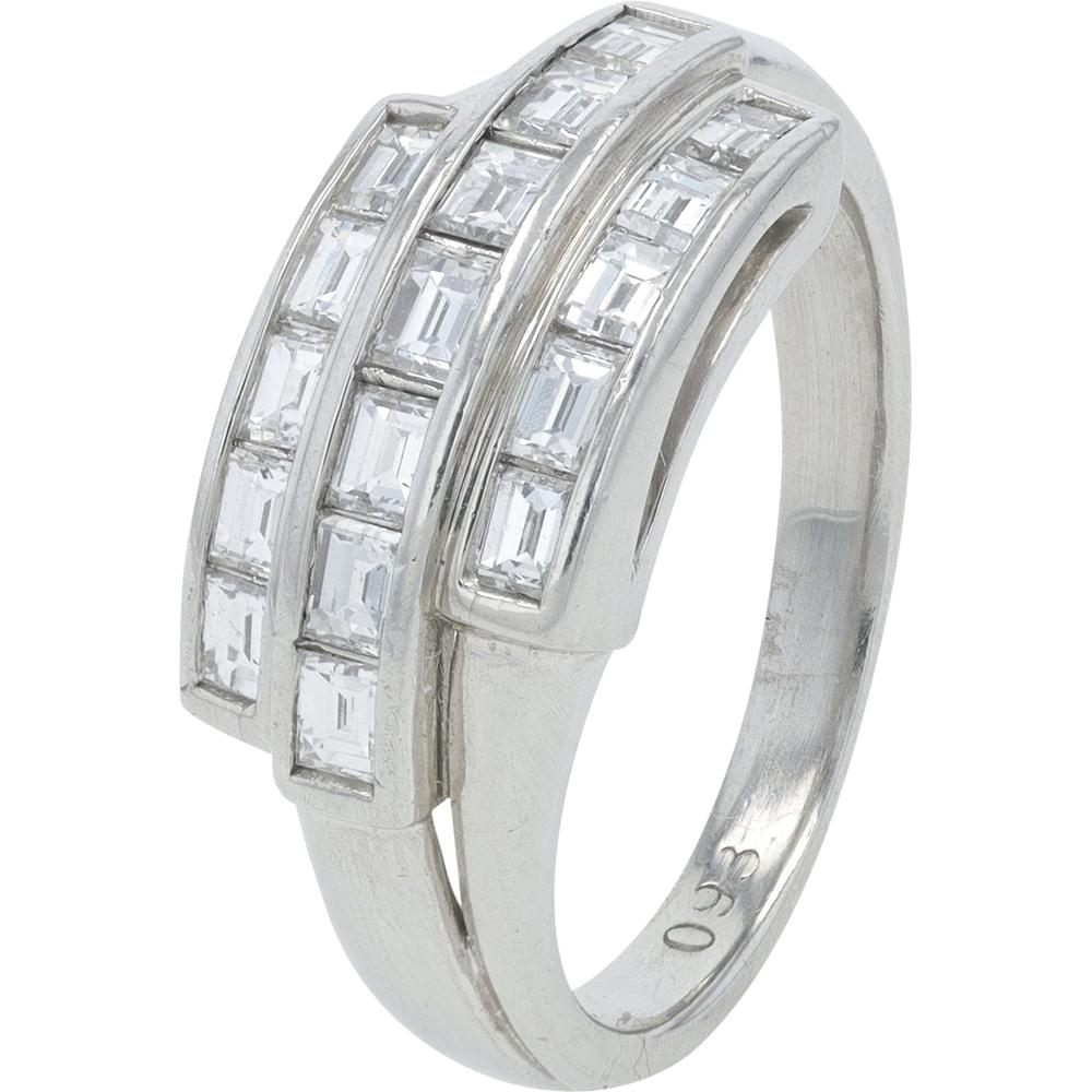 Platinum 0.93 Carat Total Diamond Weight Band Ring - Elegant Diamond Platinum Band