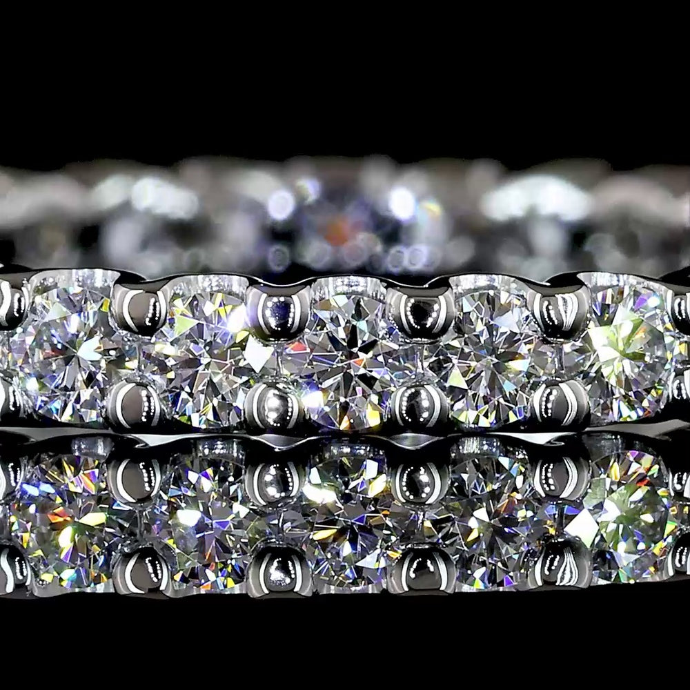 Platinum 0.94 Carats Total Weight Eternity Band with 31 Prong Set Round Brilliant Cut Lab Diamonds - Covaloro Fine Jewelry