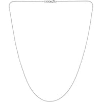 Platinum 0.97mm Polished Oval Cable Chain Necklace with Pear Shaped Lobster Clasp - 16" by Orozza Fine Jewelry