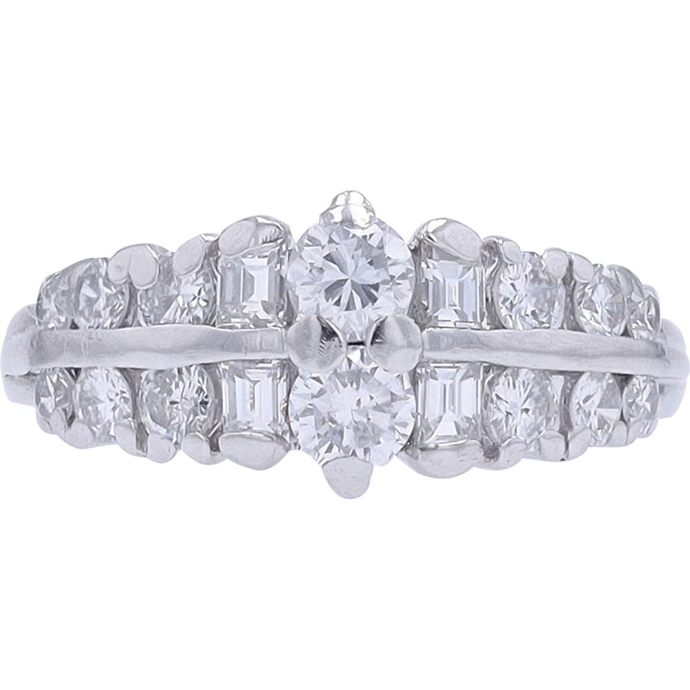 Platinum 1.02 Carat Diamond Ring - Round Diamond Band