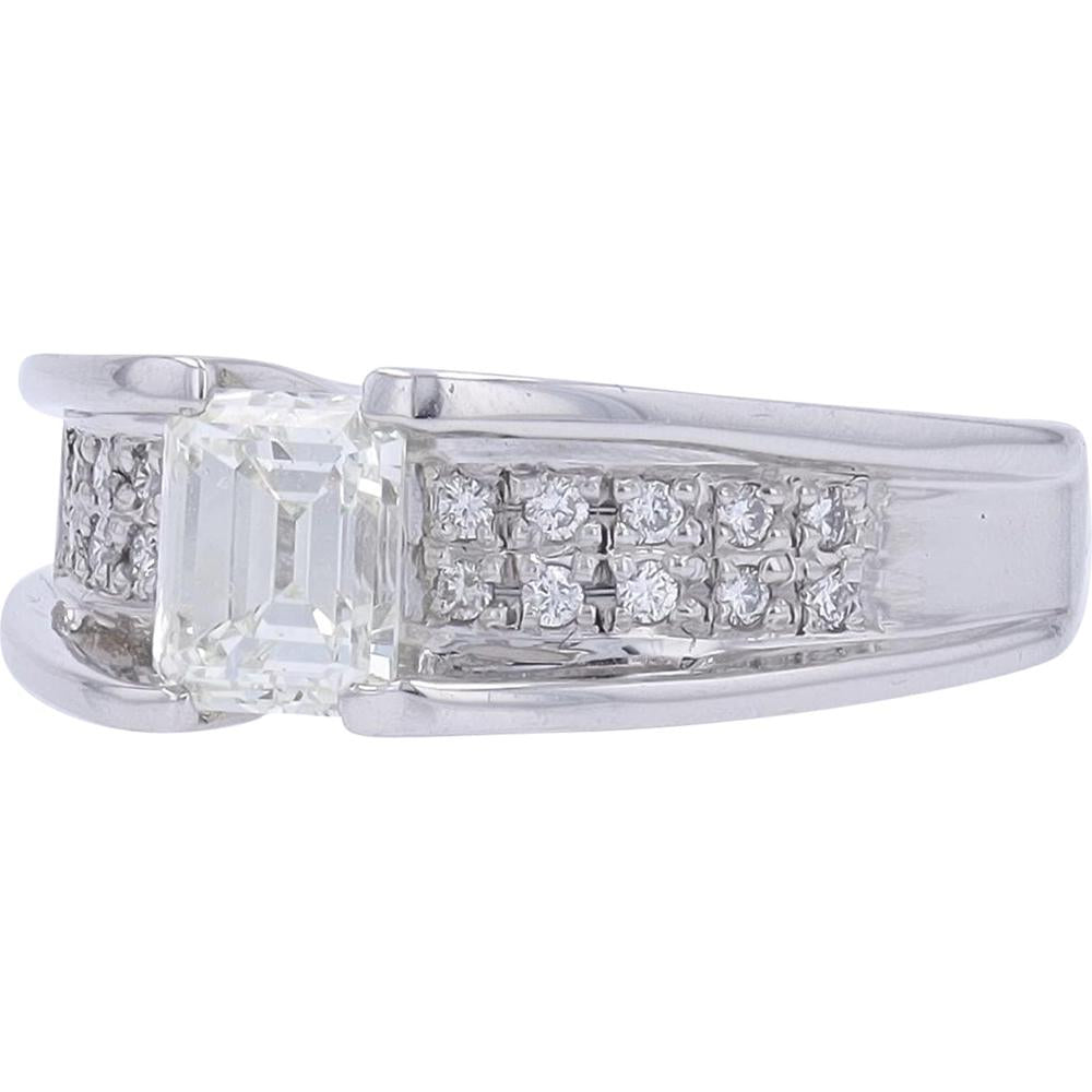 Platinum 1.021 Carat Diamond Ring with Halo - 1.151 Carat Total Diamond Weight